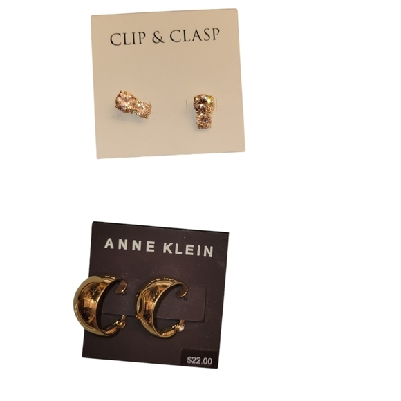 Anne Klein Jewelry - Anne Klein pierced Earrings and Lou Liu Clip Earrings Rhinestone NWT